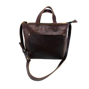 Portland leather goods crossbody tote bag